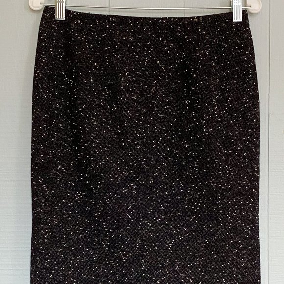 LAFAYETTE 148 Pencil Skirt Black Boucle Wool Blend - Picture 1 of 4